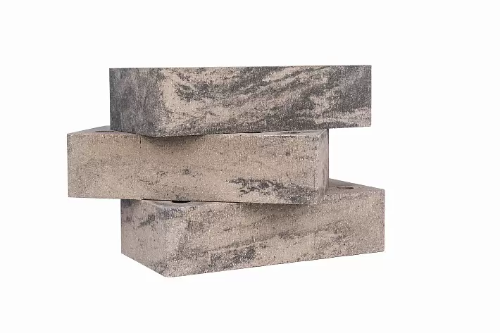 Кирпич колотый облицовочный СПК М150 0,8НФ полнотелый угловой Серый Обсидиан купить в "Строй-Ресурсе"